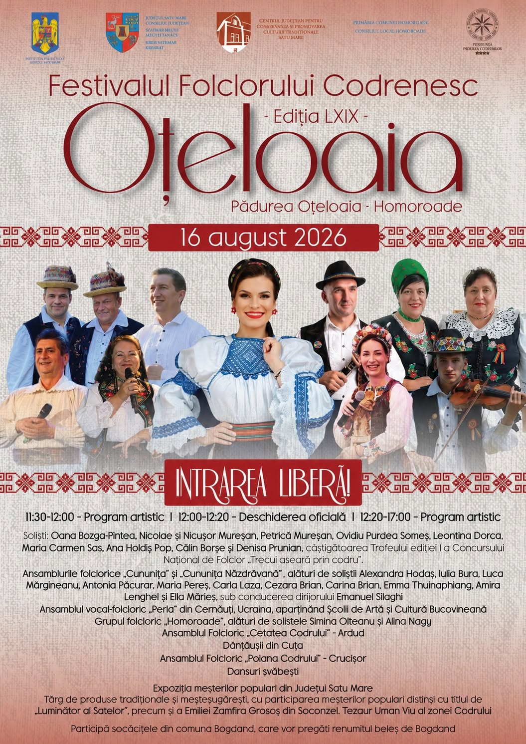 Festivalul Folclorului Codrenesc „Oțeloaia" ajunge duminică la ediția a LXIX-a în Pădurea Homoroade
